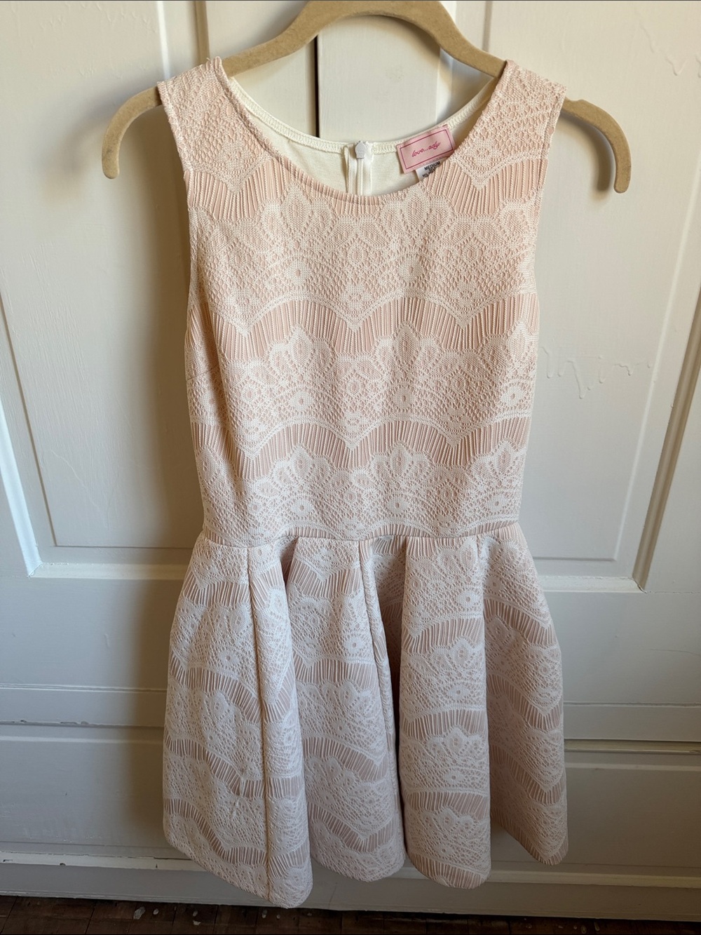 Girls' Pale Pink Lace Fit-and-Flare Dress by love, ady
